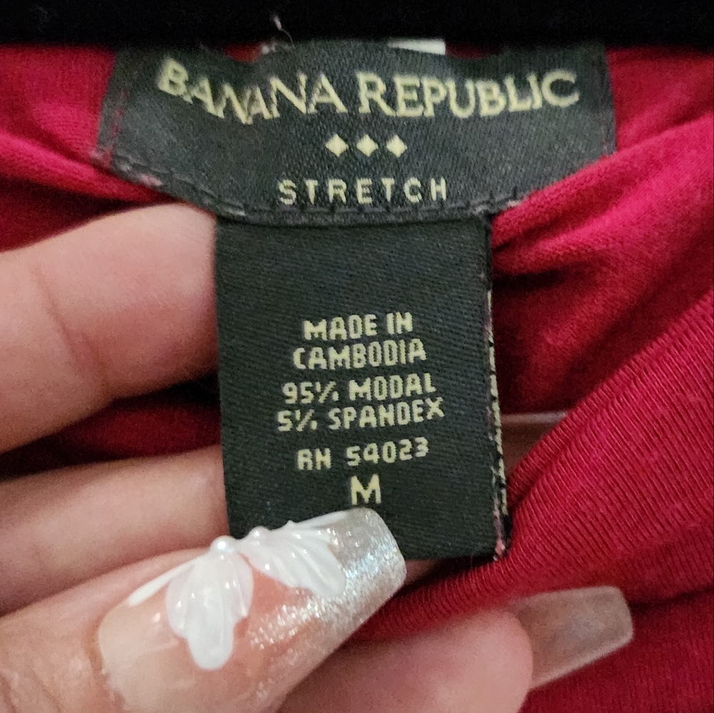 Banana Republic Long Sleeve Shirts - Pink/Cranberry, Size Medium - Picture 3 of 3